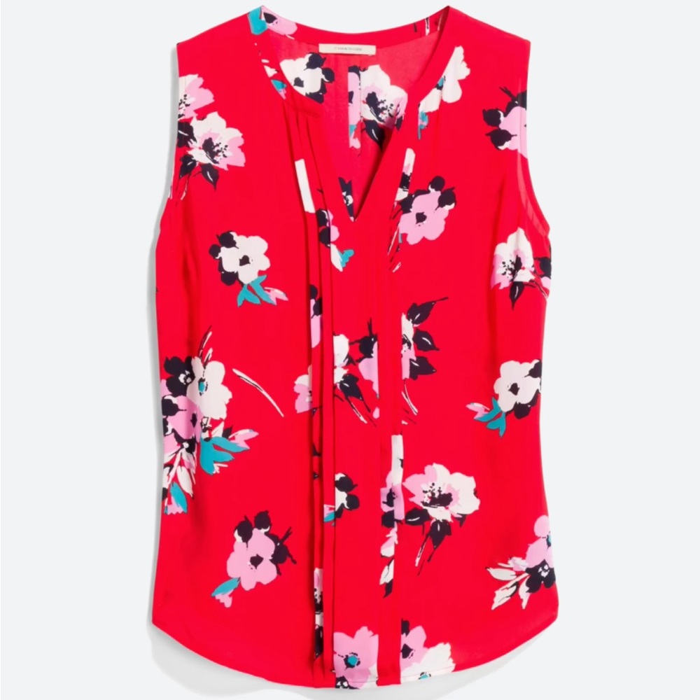 Sleeveless floral blouse